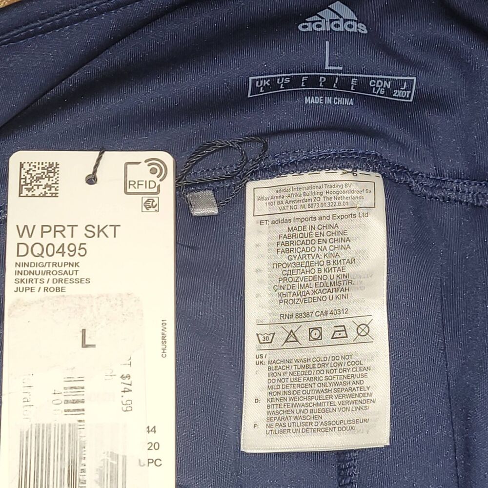 NWT Adidas Light Pink Navy Geometric Print Athletic Skirt DQ0495 Size L - Picture 11 of 13